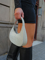 Silver glitter handbag