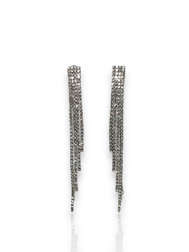 Silver plated asymmetrical drop earrings