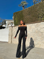 Double black bardot jumpsuit