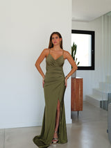 Olive intertwined mermaid dress