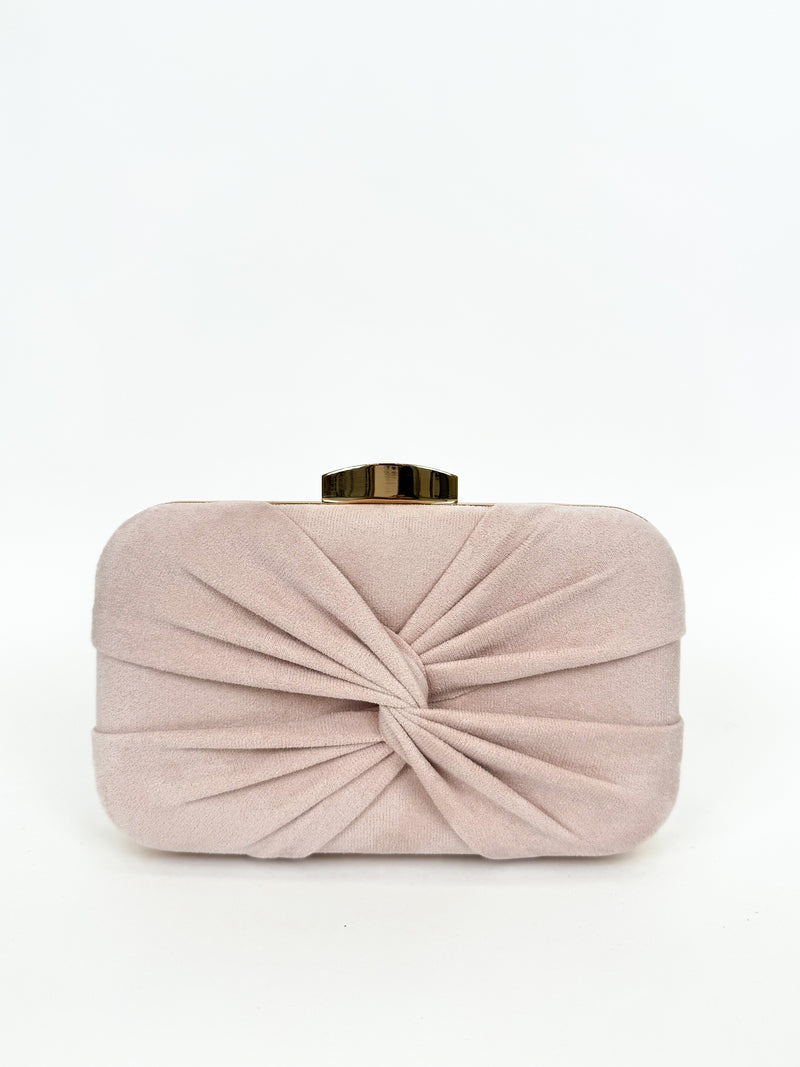 Pink crossed bow clutch