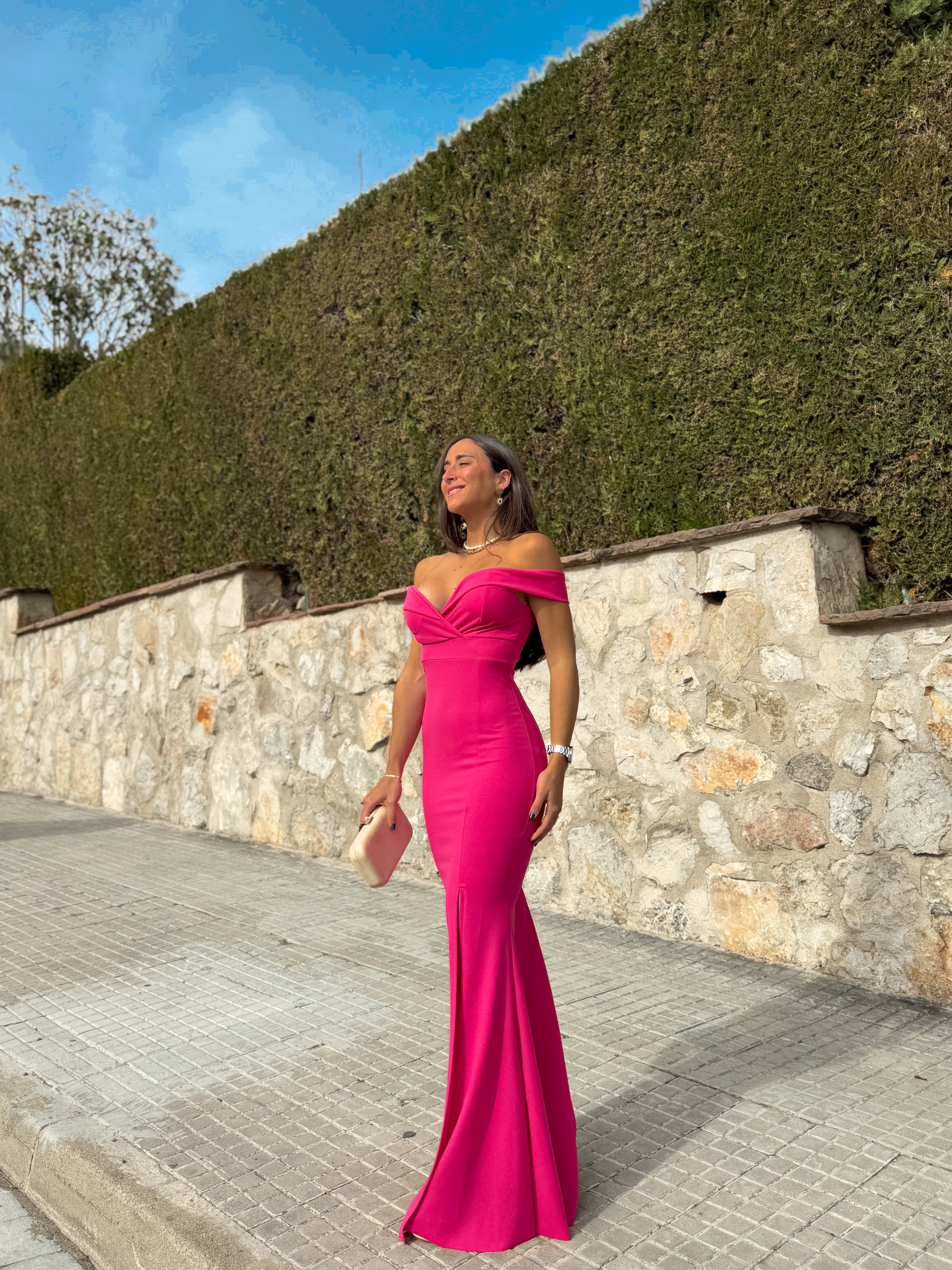 Fuchsia mermaid boat dress