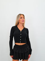 Black glitter buttons cardigan