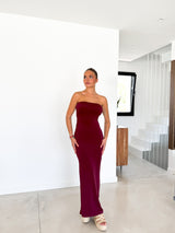 Burgundy backless dress burgundy