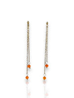 Drop earrings with orange stones