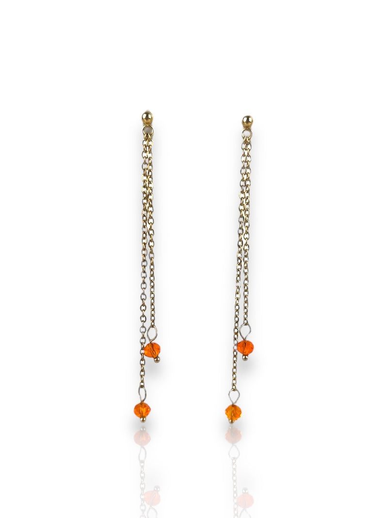 Drop earrings with orange stones