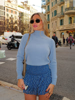 Plain sweater light blue turtleneck