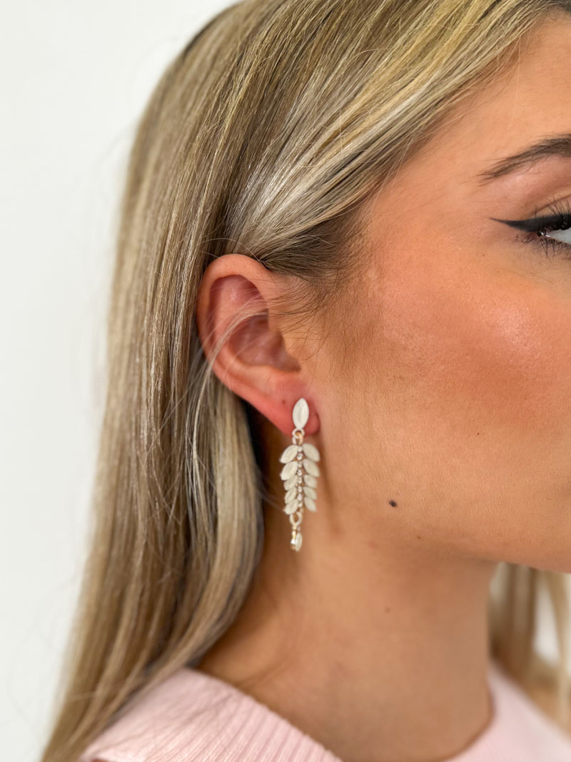 White glitter earrings