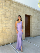 Lilac back knot assimilation dress