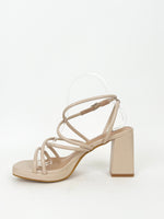 Nude interlaced platform sandal