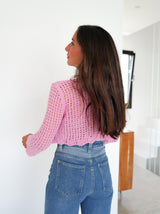 Pink mini bow cardigan