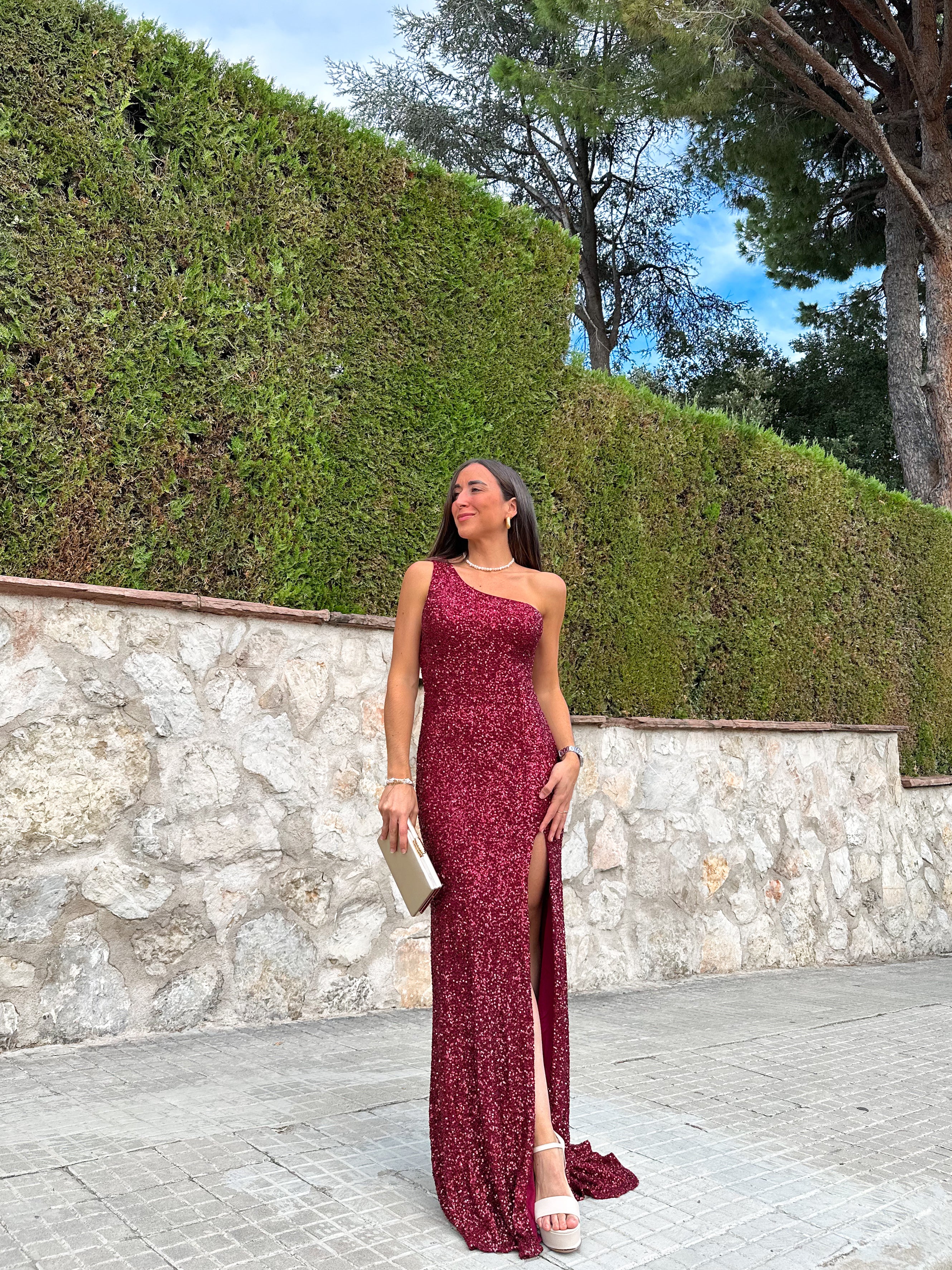 Glitter burgundy mermaid dress