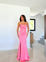 Corset dress pink draped bands