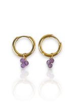 Earrings with lilac stones