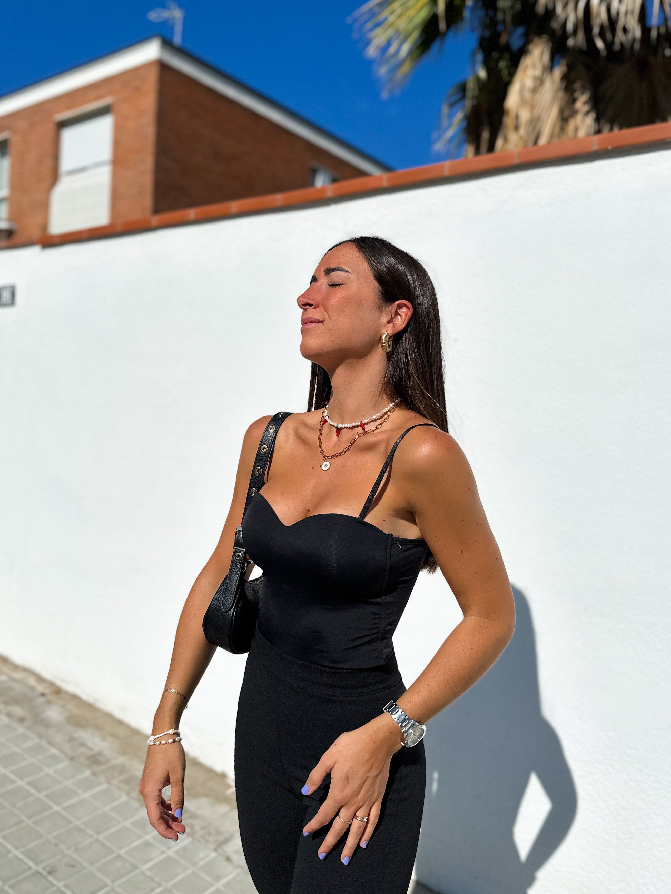 Black push up bandeau top