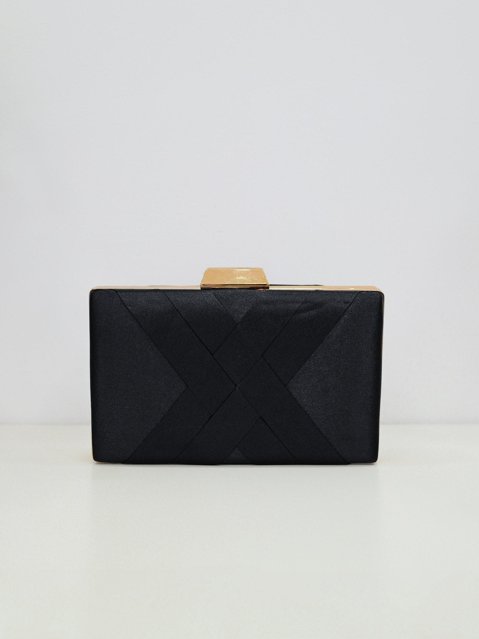 Black satin clutch - SORELLAS