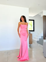 Corset dress pink draped bands