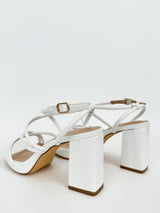 White interlaced platform sandal