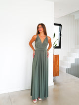 Multi olive long dress