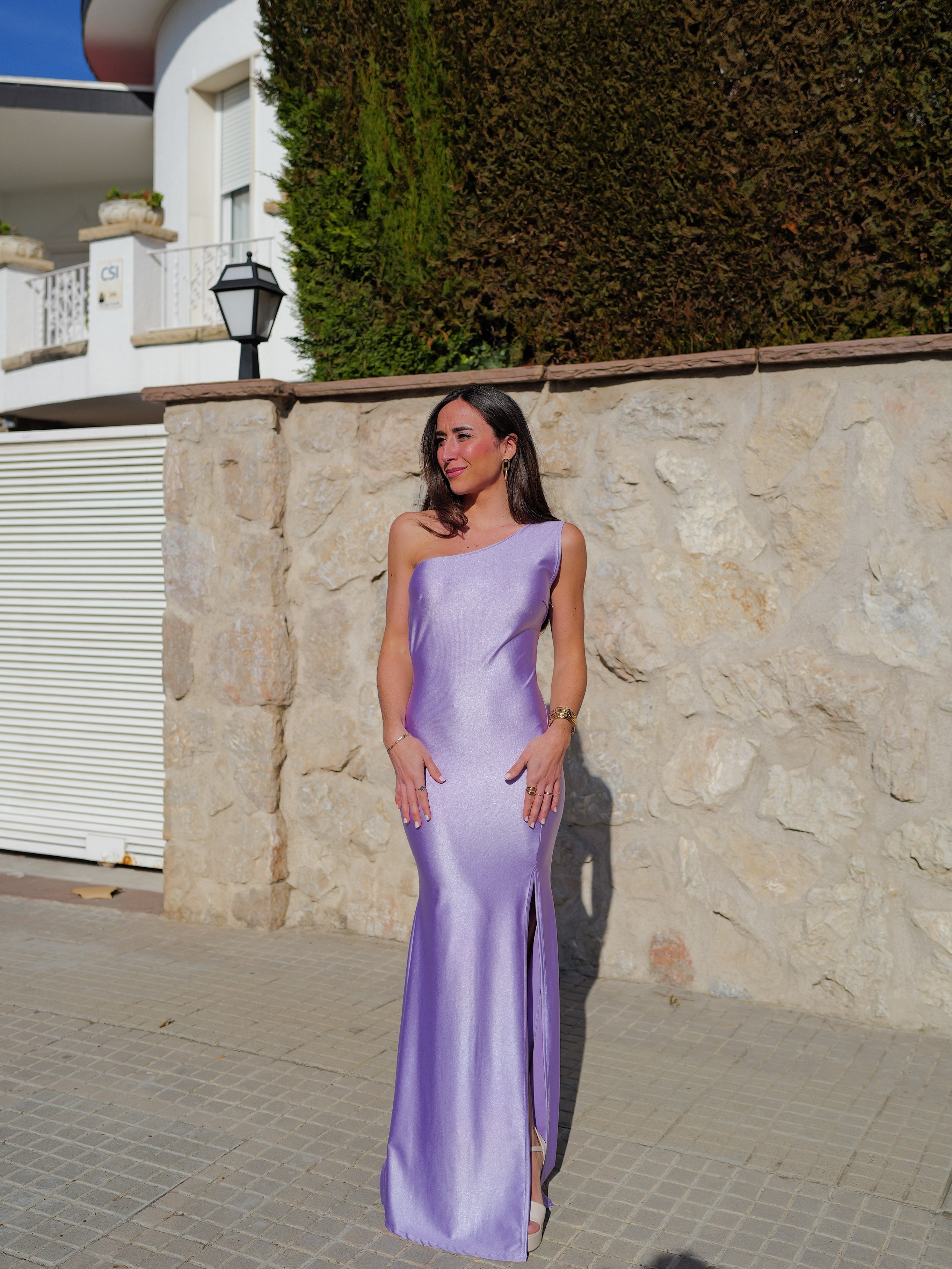 Lilac back knot assimilation dress