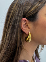 Large golden drop earrings