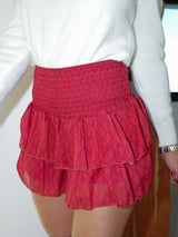 Bordeaux printed mini nest skirt