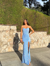 Corset dress light blue glitter mermaid