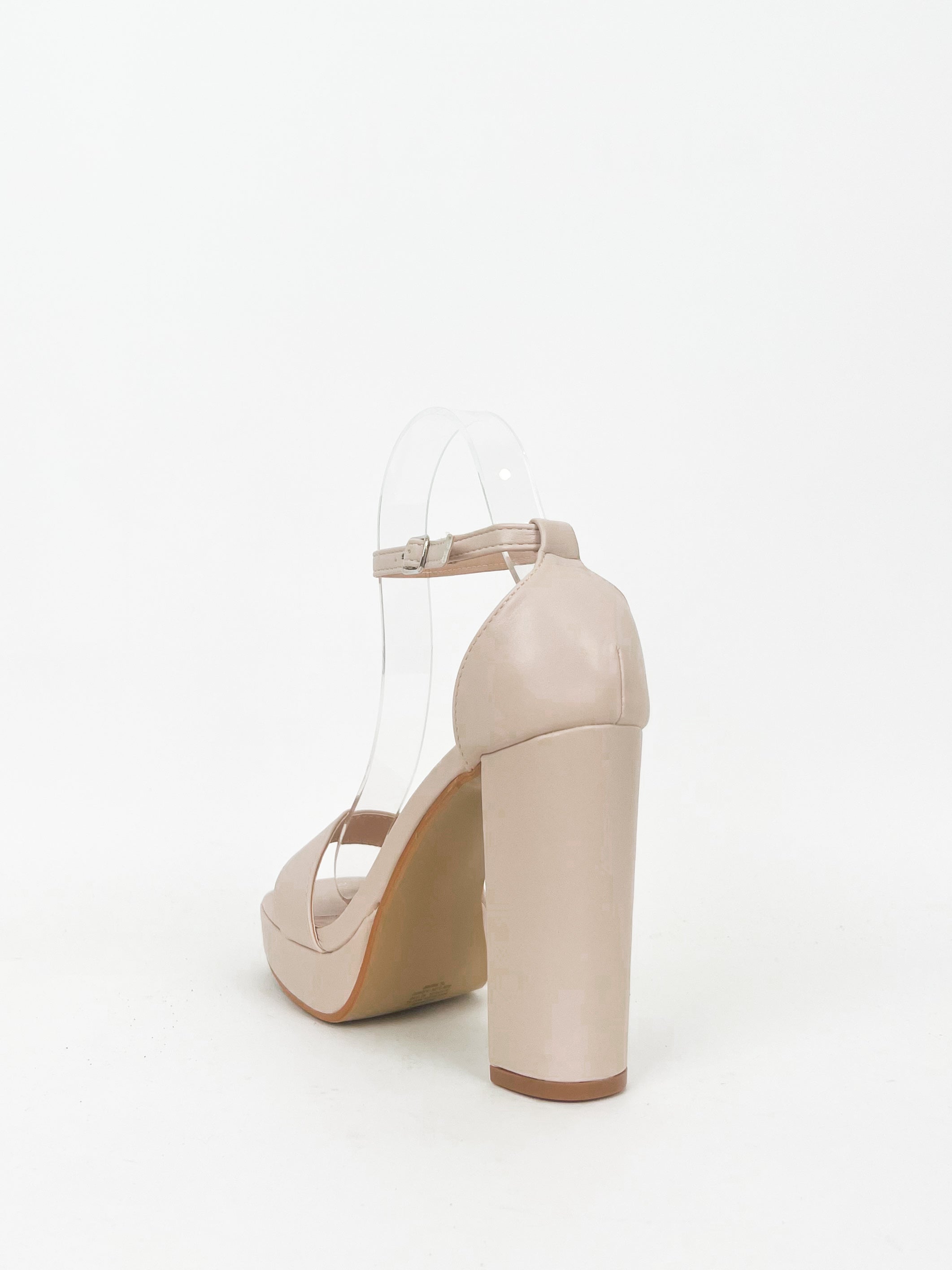 Nude band heel sandal