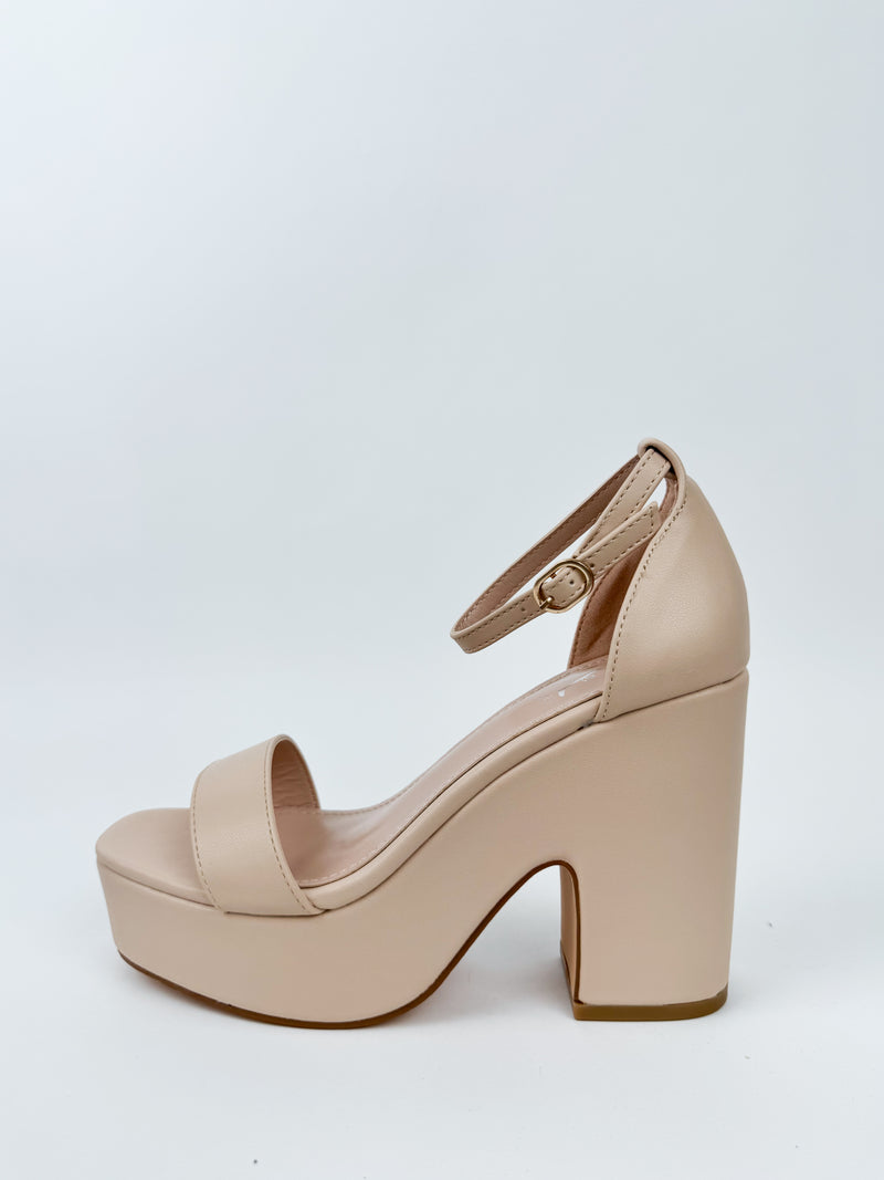 Nude maxi platform sandal