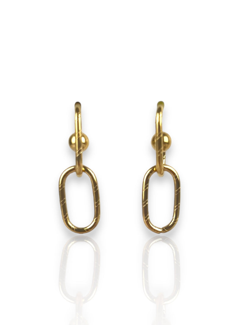 Gold plated double link earrings