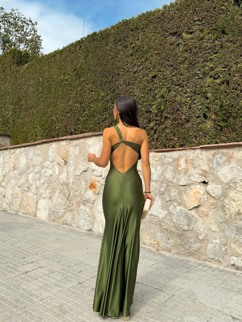 Olive knot assimilated back dress