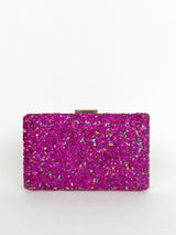 Fuchsia stone clutch