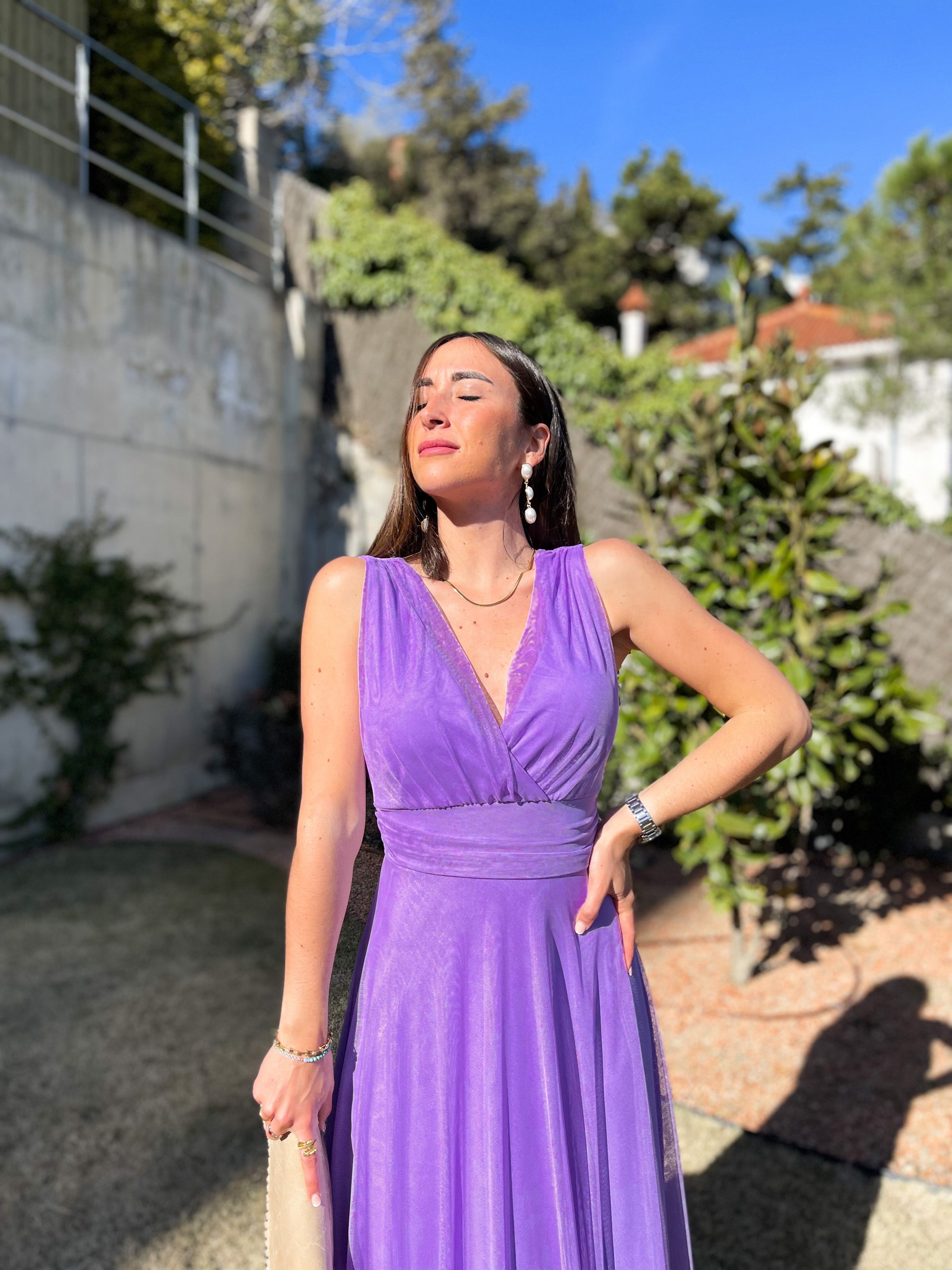 Lilac tulle peak dress