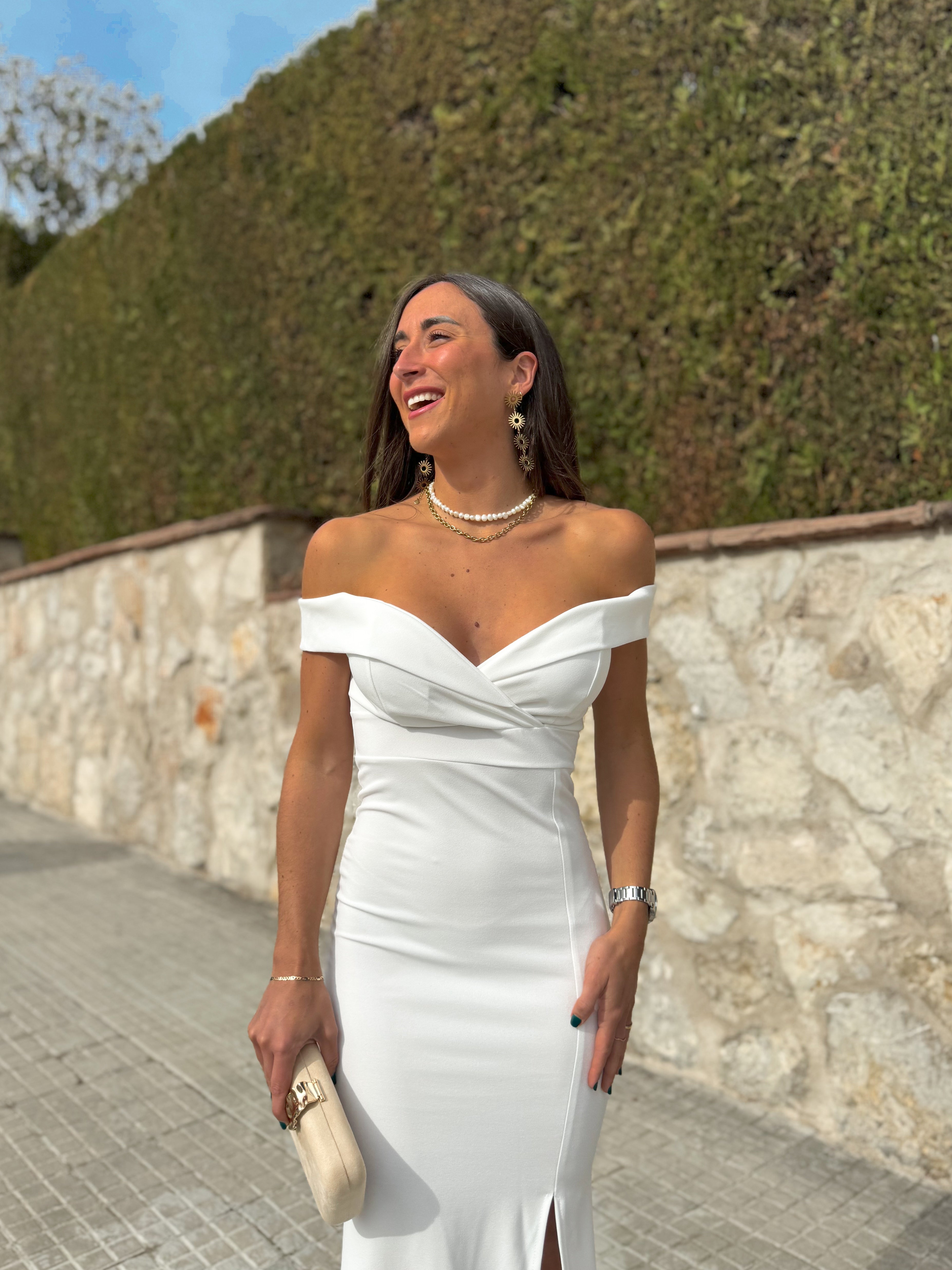 White mermaid boat dress