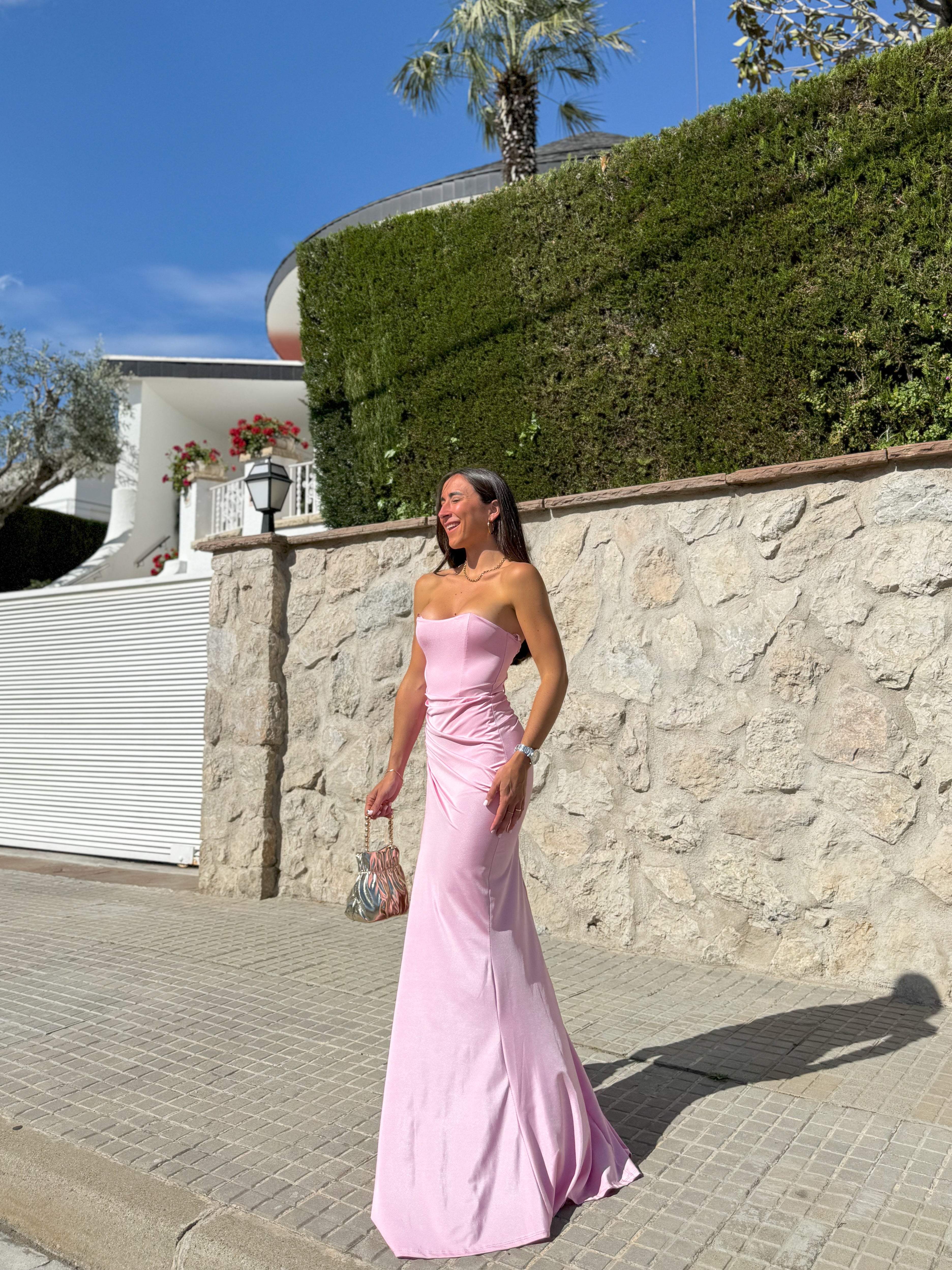 Strapless strapless strapless pink dress