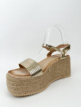 Gold band platform wedges