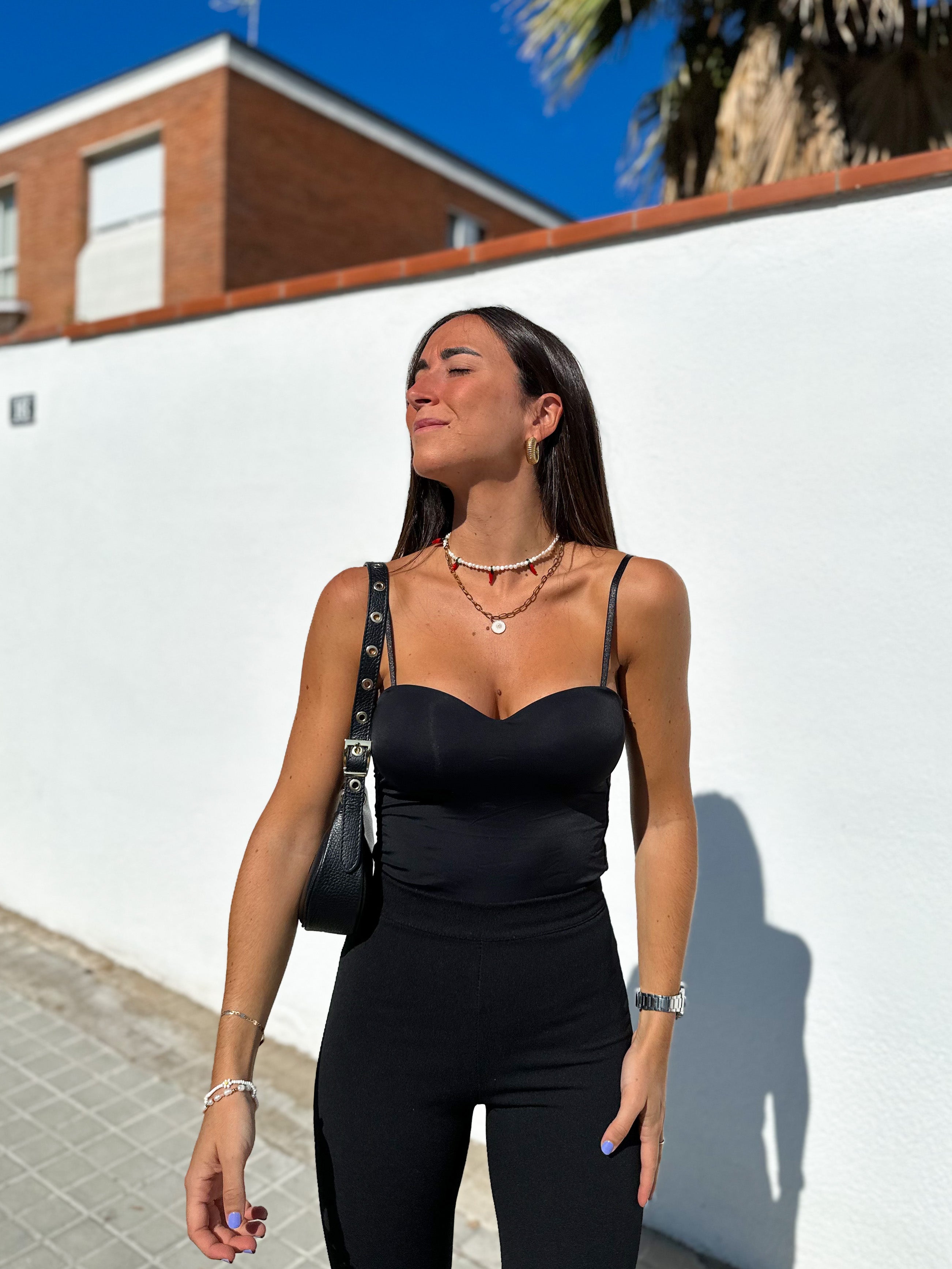 Black push up bandeau top