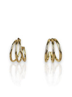 Earrings three golden hoops