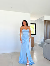 Corset dress light blue strass