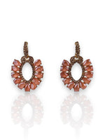 Pink stone ring earrings