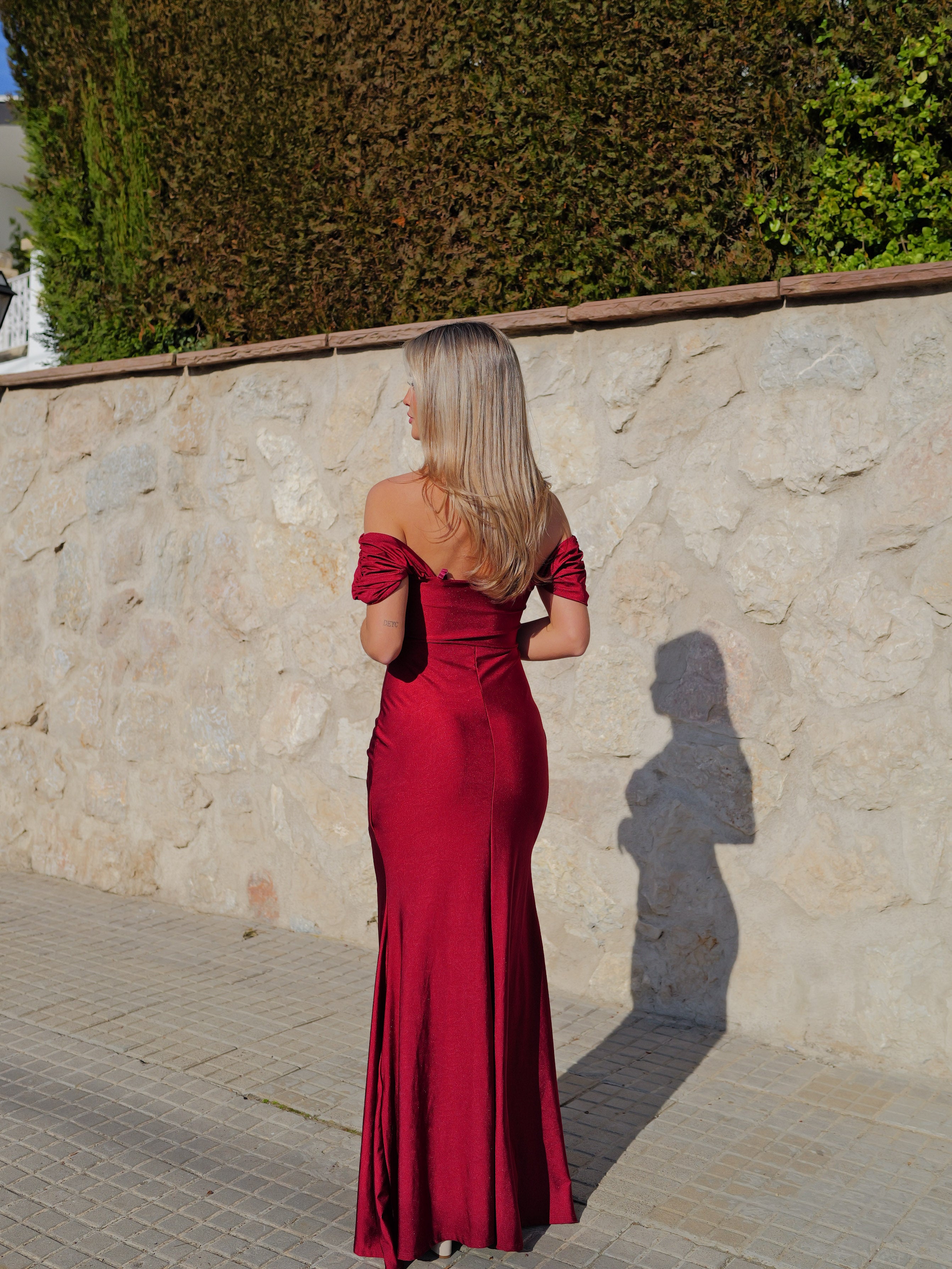 Burgundy sleeveless dress