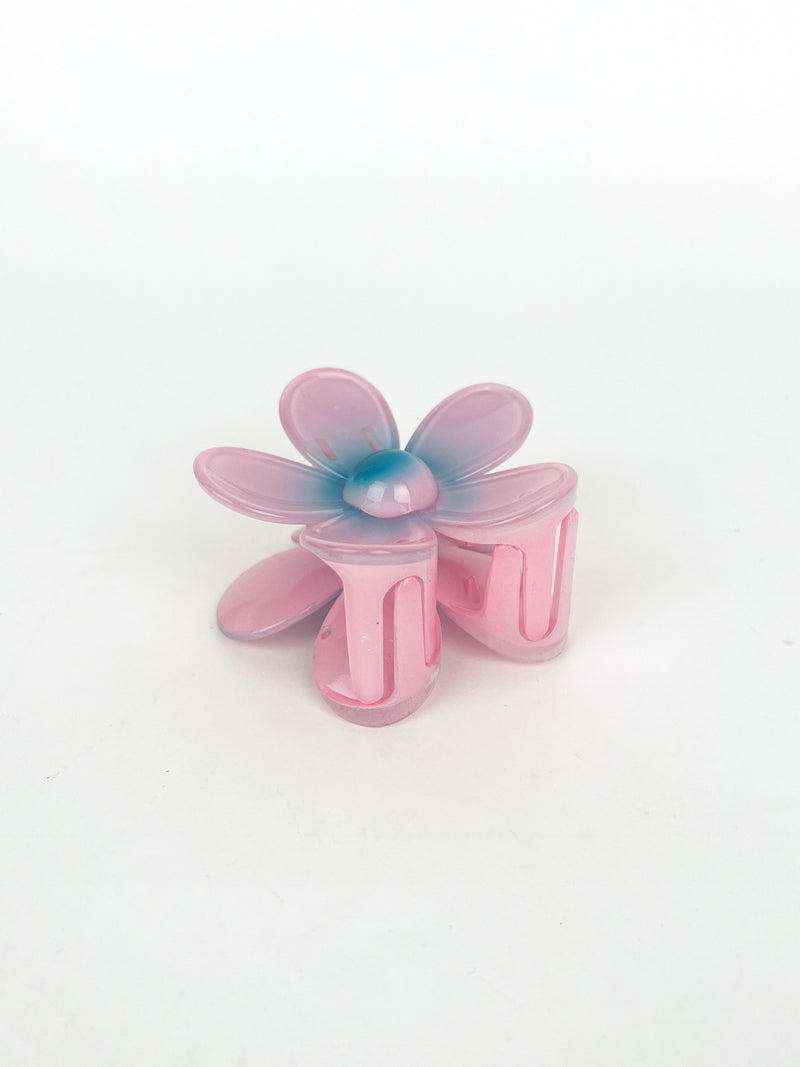 Turquoise pink flower clip