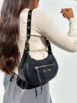 Black baguette shoulder bag