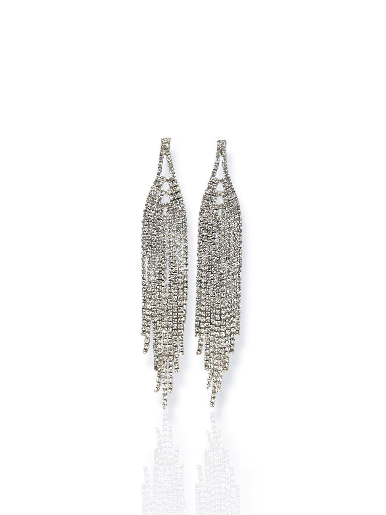 Loose silver waterfall earrings