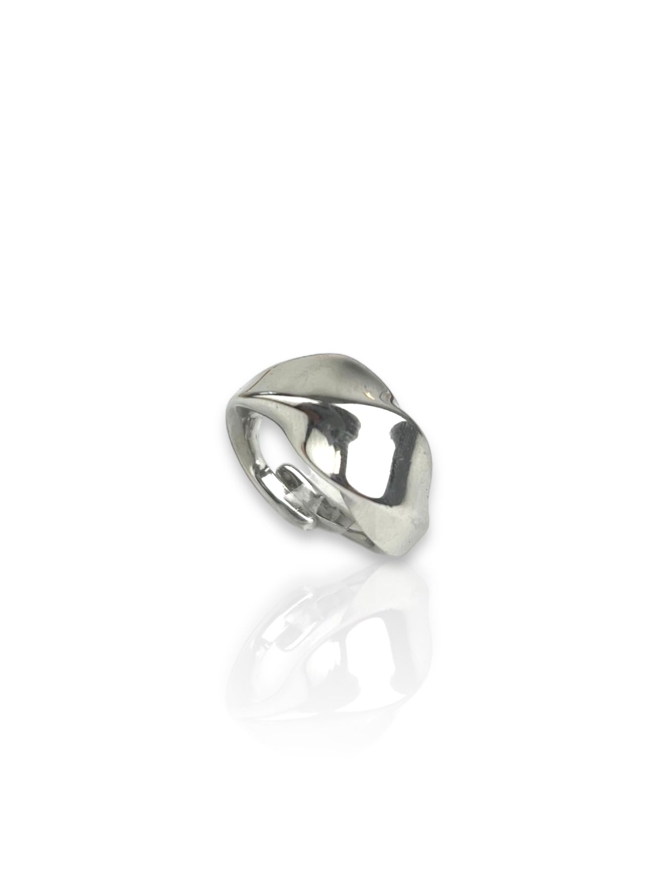 Silver plated wave ring