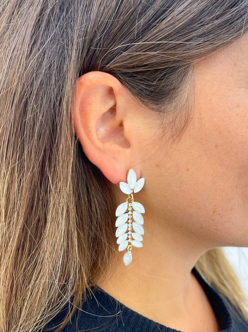 White strands earrings