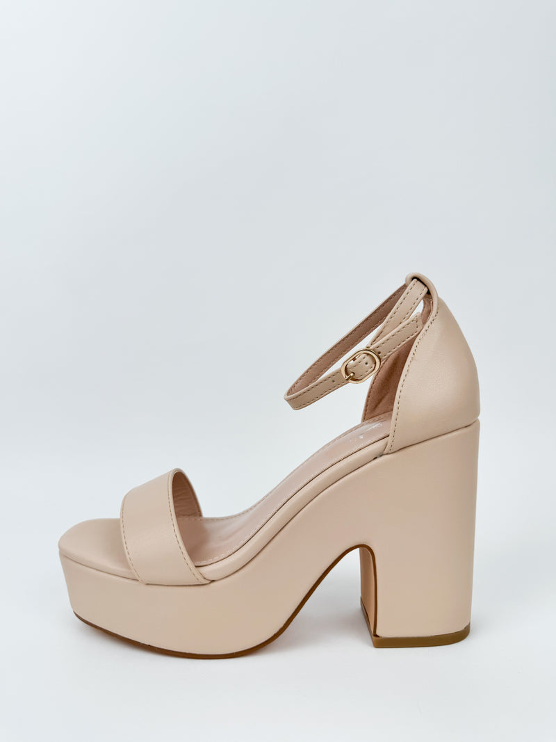 Nude maxi platform sandal