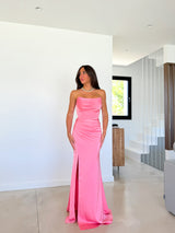 Corset dress pink draped bands