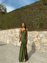 Olive knot assimilated back dress