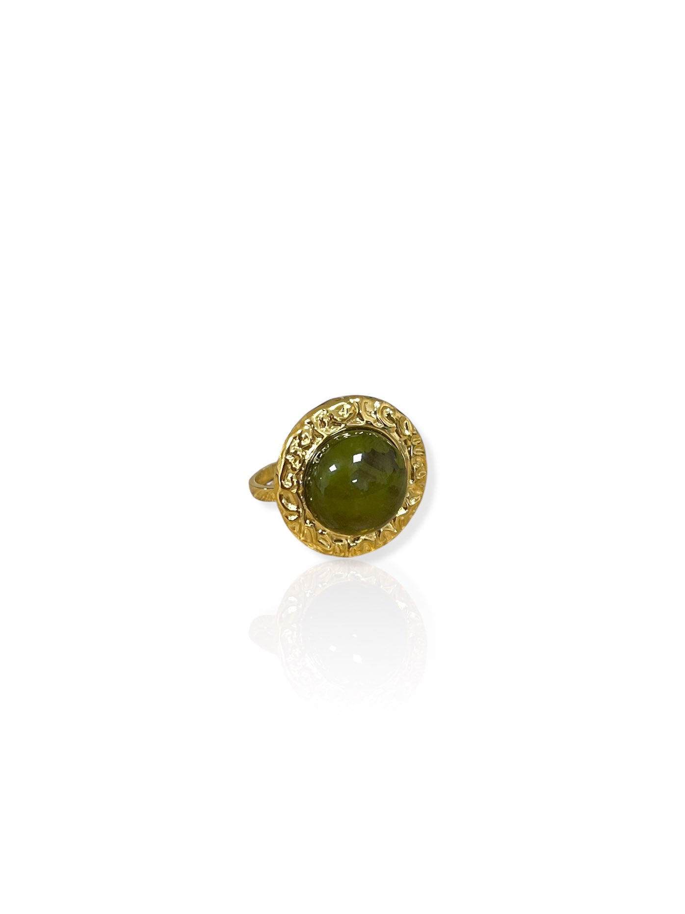Green stone ring